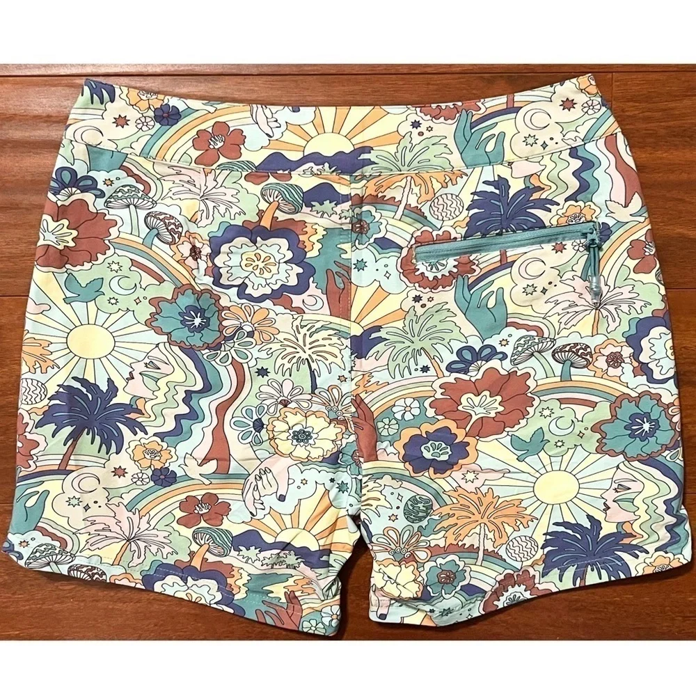 NWT MARINE LAYER Men’s Groovy Vintage Tropical Print 6.5” Inseam Board Shorts 30